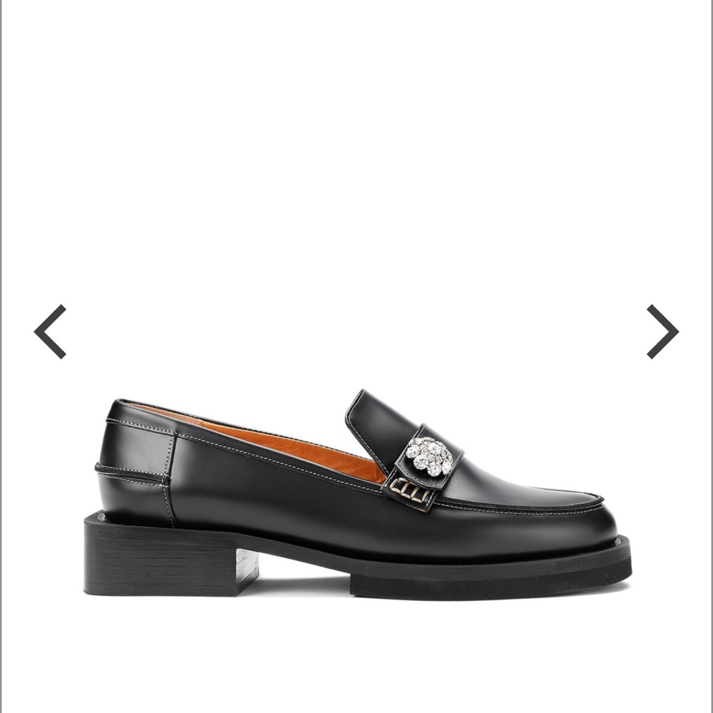 Ganni Embellished Black Loafers